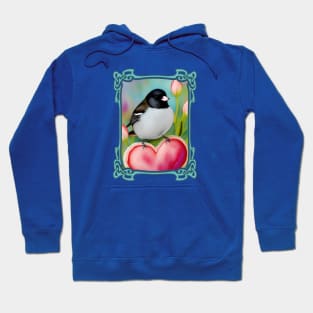 Spring Garden Junco With Heart Hoodie